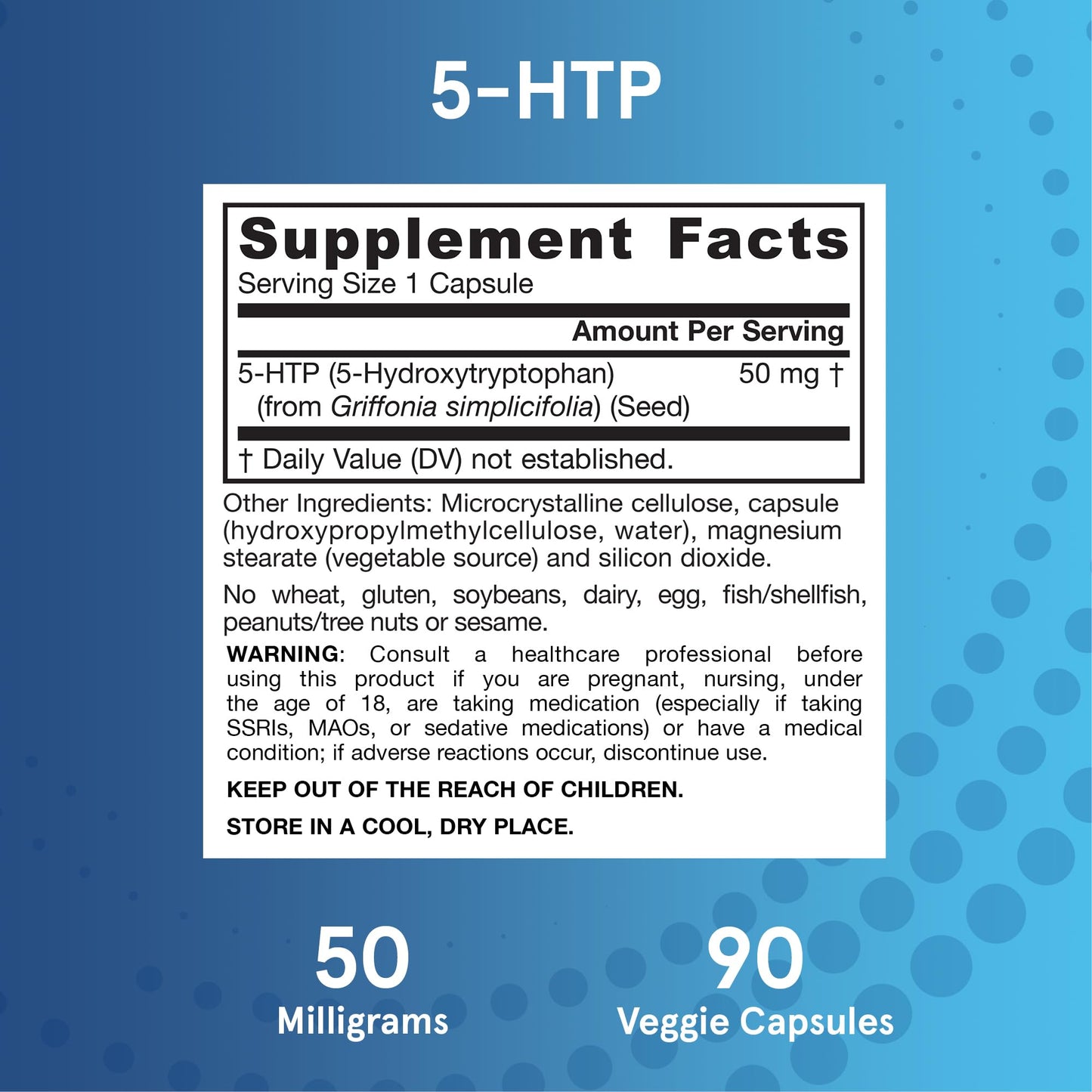 Jarrow Formulas 5-HTP 100 mg – 90 Veggie Capsules | 90 Day Supply