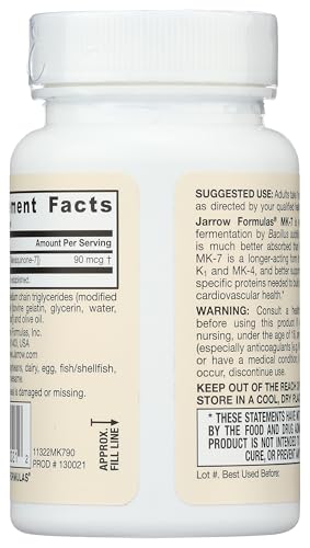 Jarrow Formulas MK-7 90 mcg – Vitamin K2 (MK-7), 90 Softgels