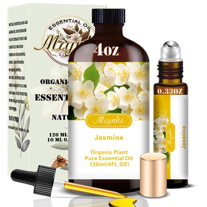 Jasmine Essential Oil 4.33oz (130ml) – Pure Jasmine Fragrance for Diffusers, Candles, Soap Making & Aromatherapy