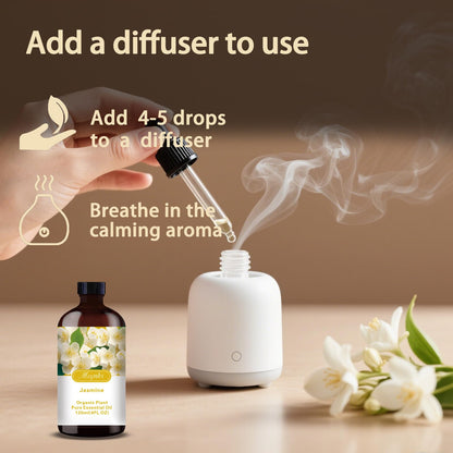 Jasmine Essential Oil 4.33oz (130ml) – Pure Jasmine Fragrance for Diffusers, Candles, Soap Making & Aromatherapy