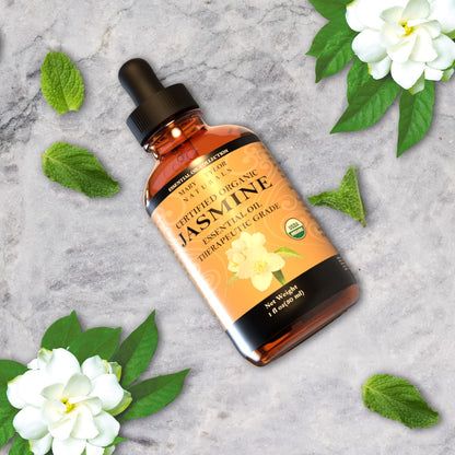 Jasmine Essential Oil (1 oz) – Premium Therapeutic Grade, 100% Pure & Natural | Mary Tylor Naturals
