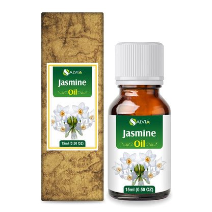 Jasmine (Jasminum Grandiflorum) Essential Oil Pure & Natural Undiluted Uncut Oil | Use for Aromatherapy, Skin & Hair - Therapeutic Grade - (15 ML)