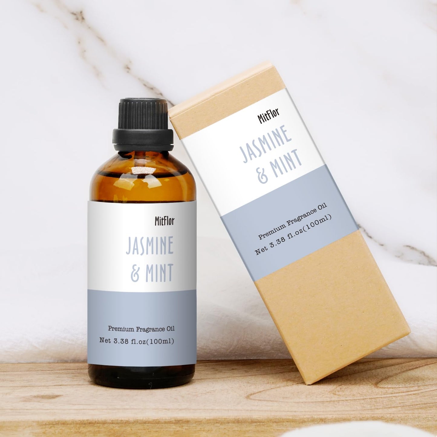 Jasmine & Mint Fragrance Oil – MitFlor 3.38 oz (100 ml) | Premium Grade for Soap, Candles & Diffusers
