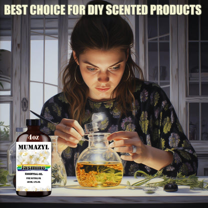 Jasmine Essential Oil - 4 Fl Oz (120 ml) for Diffuser, DIY Crafts & Gifts