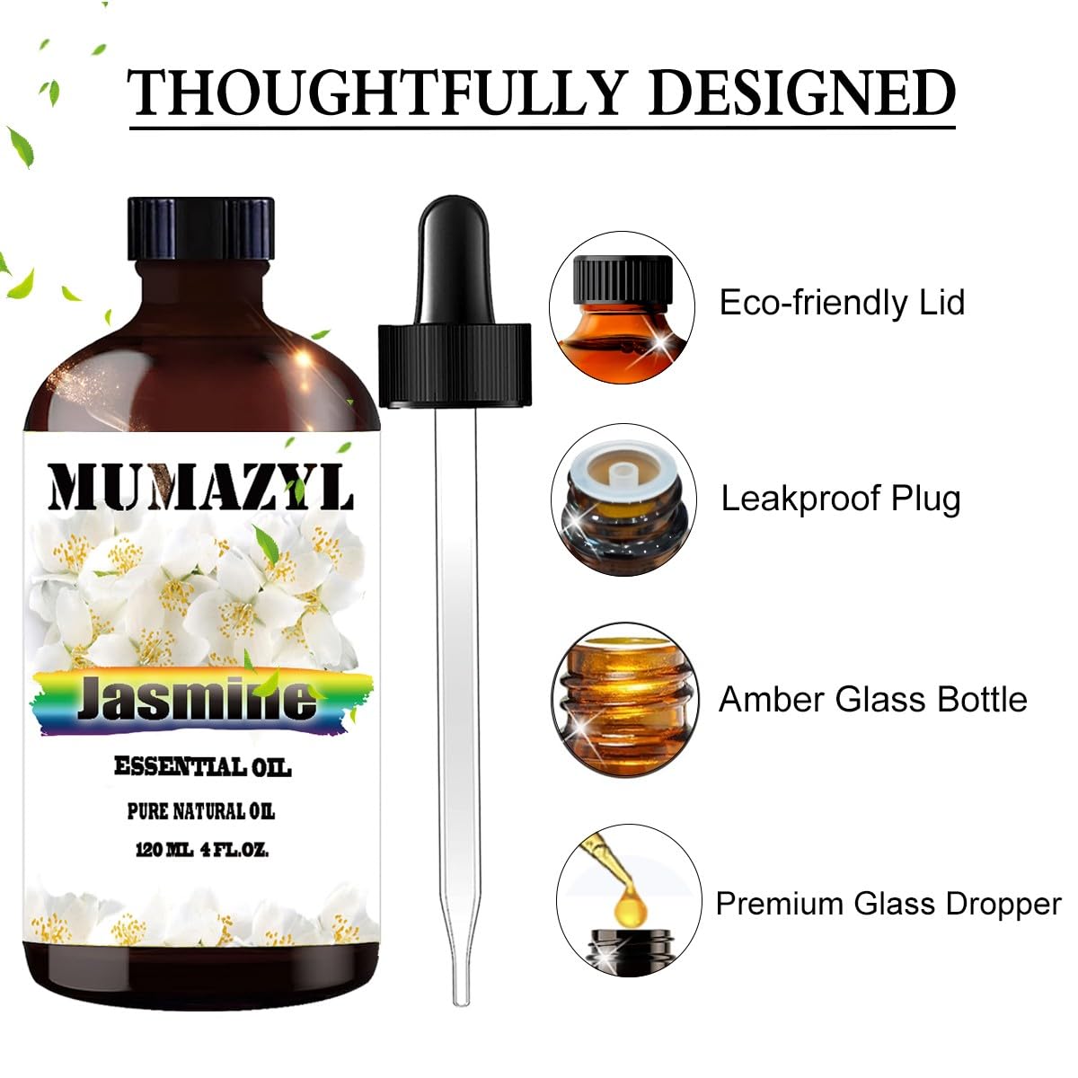 Jasmine Essential Oil - 4 Fl Oz (120 ml) for Diffuser, DIY Crafts & Gifts