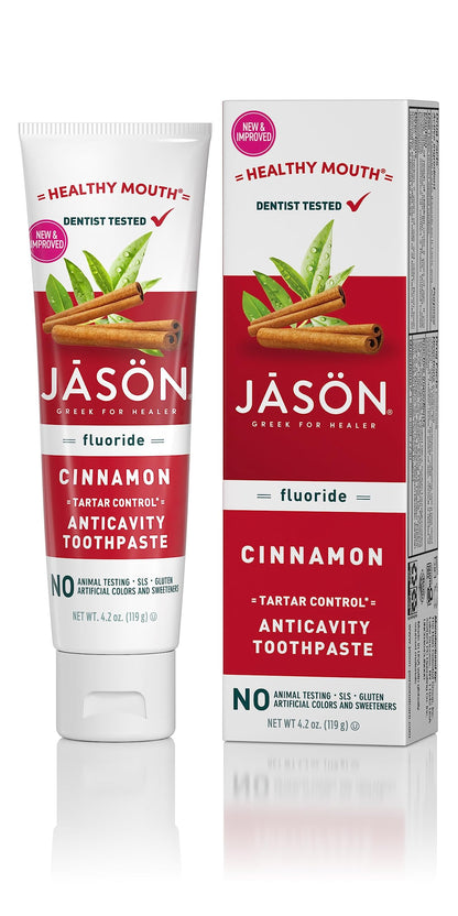 Jason Healthy Mouth Toothpaste with Fluoride 4.2 oz - Natural Dental Care