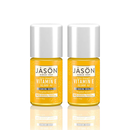 JASON Vitamin E 32,000 IU Extra Strength Skin Oil – Targeted Solution, 1.1 oz Bottle (Pack of 2)
