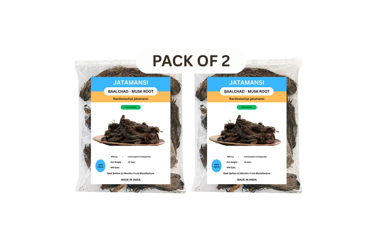 2 Packs Jatamansi Root – Balchad Musk Root, Spikenard (Nardostachys Jatamansi) 25 GMS
