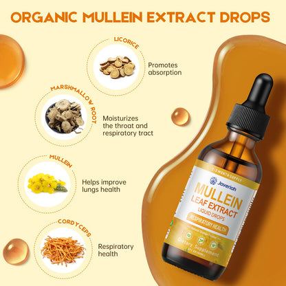 Javeriah Mullein Drops for Lungs Cleanse - 2 Fl Oz with Cordyceps, Marshmallow Root & Licorice Root