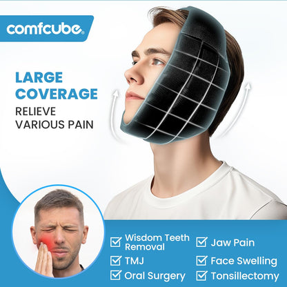 Face Ice Pack for Wisdom Teeth - 2 Hour Cold Therapy Head Wrap | TMJ & Oral Pain Relief