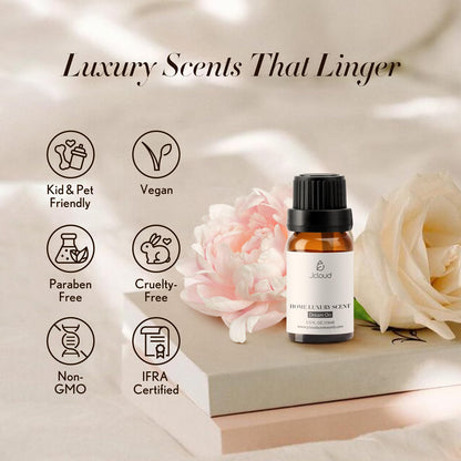 JCLOUD Dream On Essential Oil for Diffuser – Luxury Hotel Scent with Passion Fruit, Peony & Orchid (10mL)