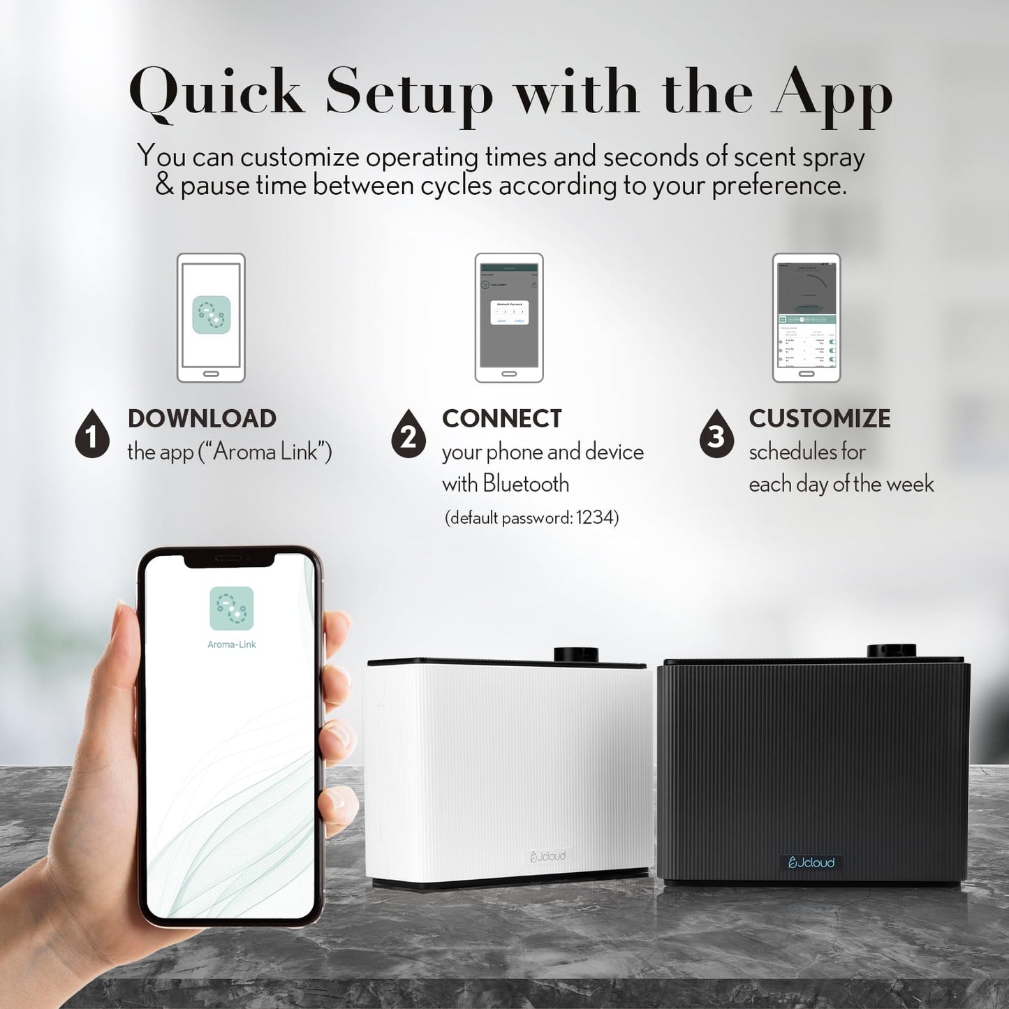 JCLOUD Smart Scent Air Machine 1000ML – Large Room Diffuser Up to 4500 Sq Ft