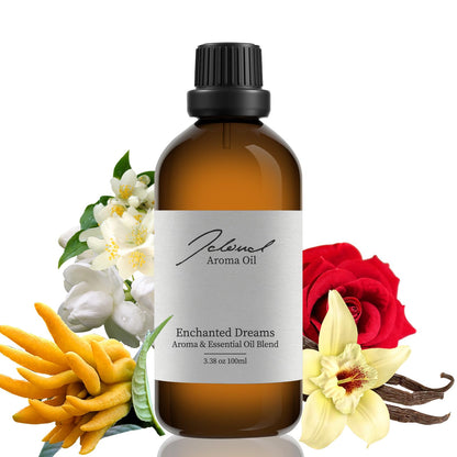 JCLOUD Enchanted Dreams Essential Oil | Hotel Scent Diffuser Oil with Bergamot, Rose, Jasmine and Vanilla (100mL)