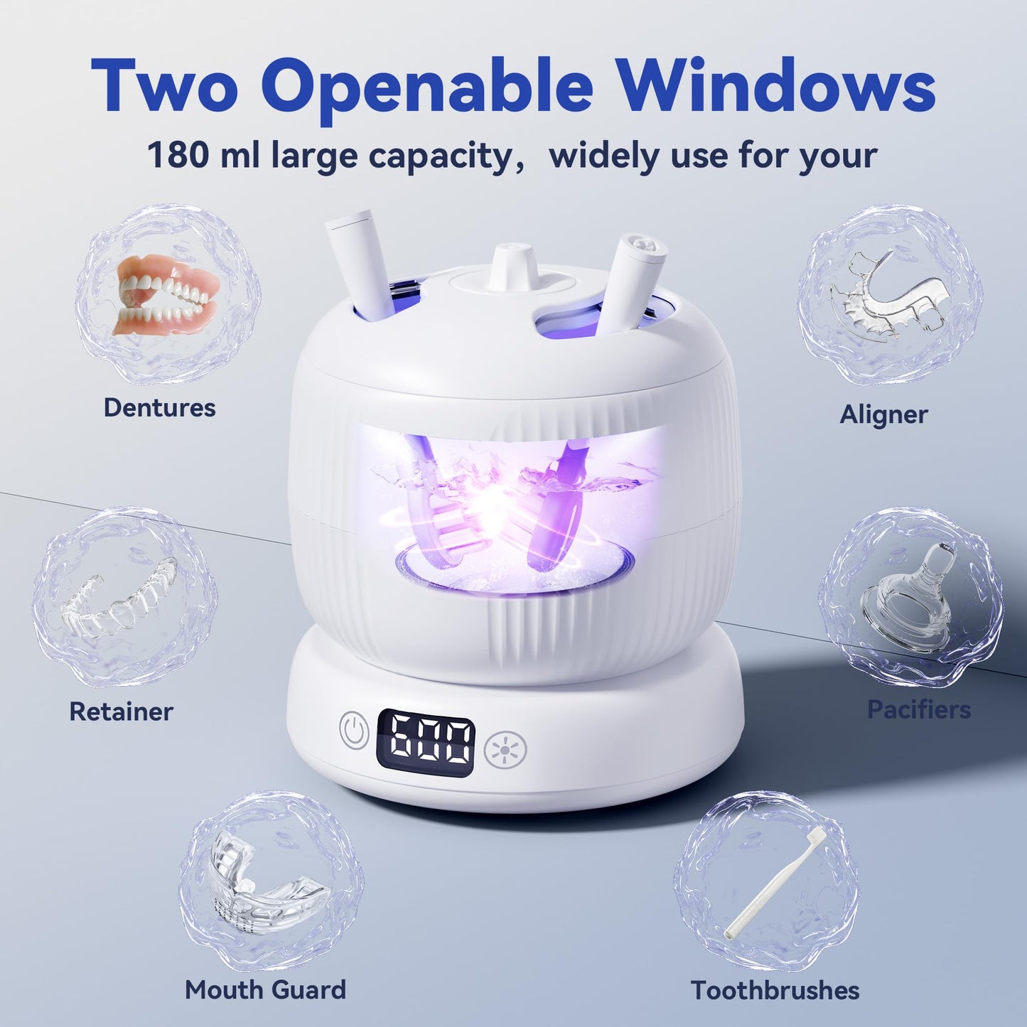 2025 JEDIA Ultrasonic Retainer Cleaner – 4 Modes, 45kHz, 180ml