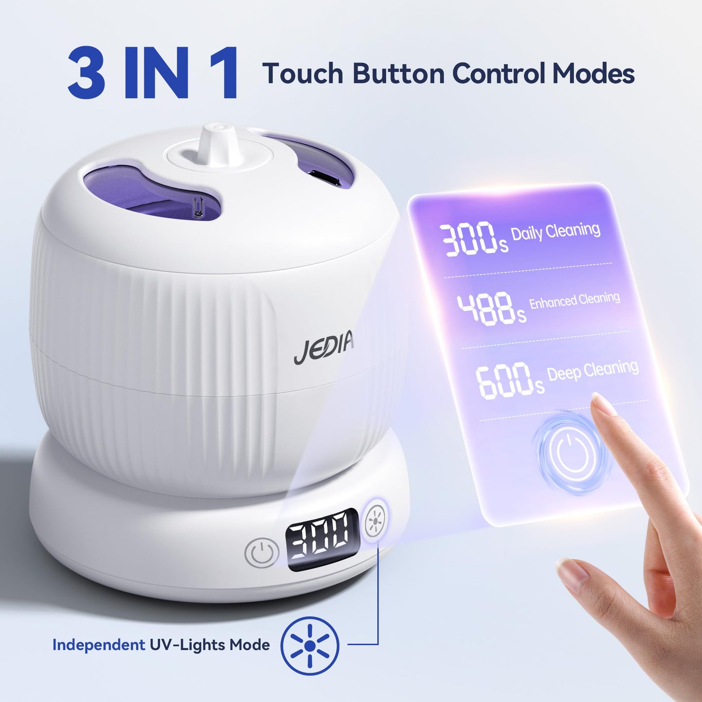 2025 JEDIA Ultrasonic Retainer Cleaner – 45kHz, 180ml, 4 Modes