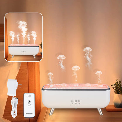 300ML Dynamic Jellyfish Diffuser – 5-Ring Sound-Synced Aroma Humidifier for Bedroom, Office & Hotel