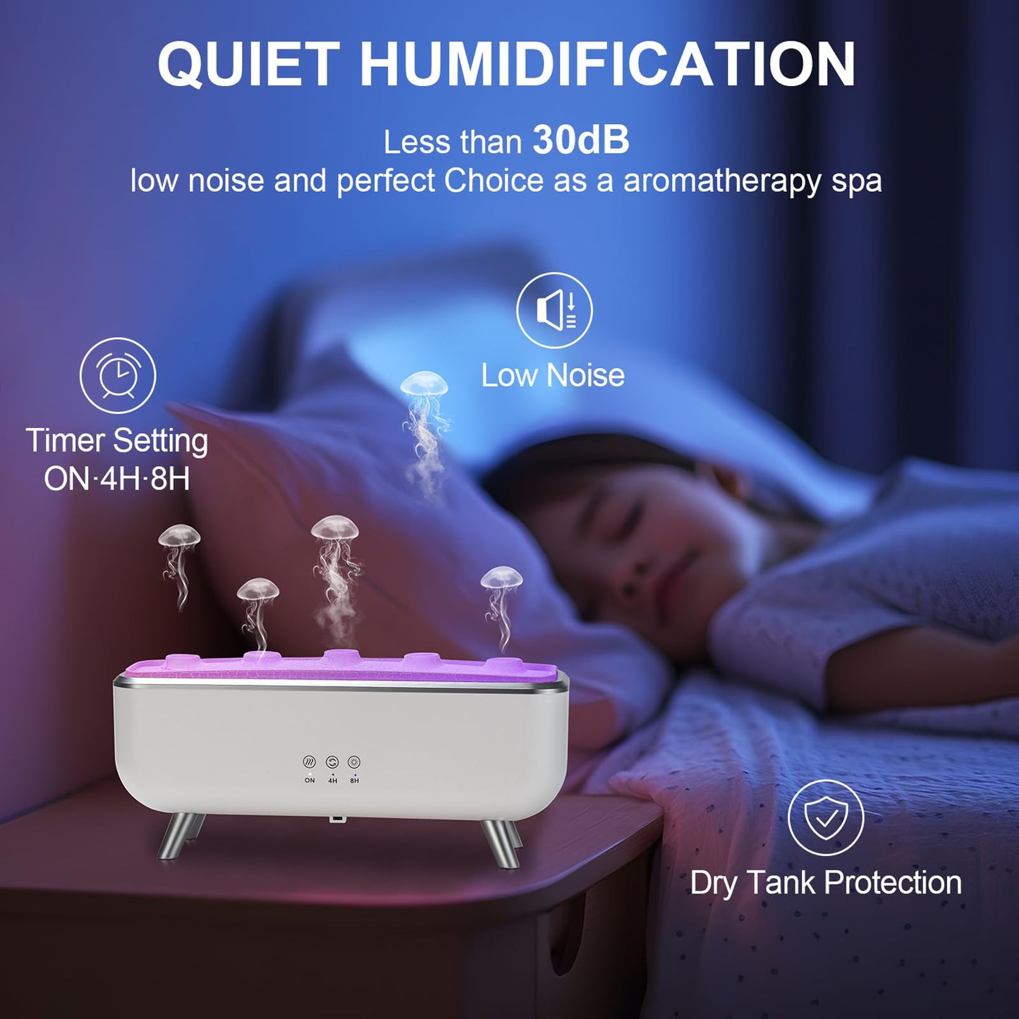 300ML Dynamic Jellyfish Diffuser – 5-Ring Sound-Synced Aroma Humidifier for Bedroom, Office & Hotel