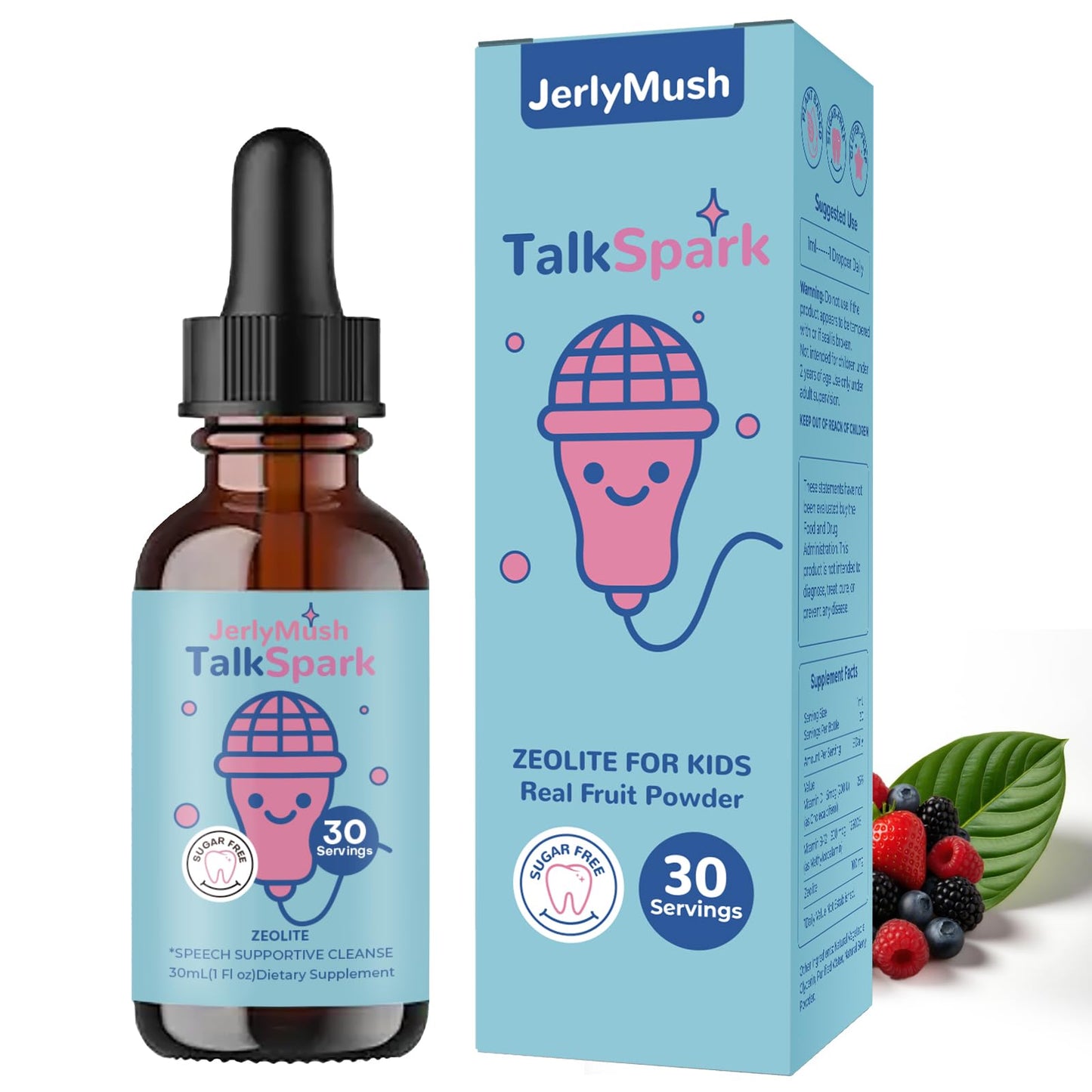 JerlyMush Zeolite Detox for Kids – 3-in-1 Heavy Metal Detox Drops