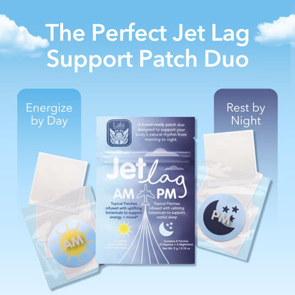Jet Lag AM & PM Travel Patches – Natural Energy, Focus & Restful Sleep (8 Topical Patches)