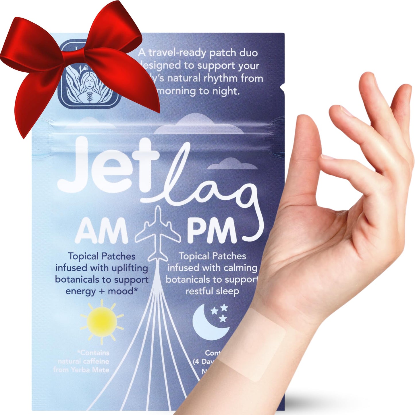 Jet Lag AM & PM Travel Patches – Natural Energy, Focus & Restful Sleep (8 Topical Patches)