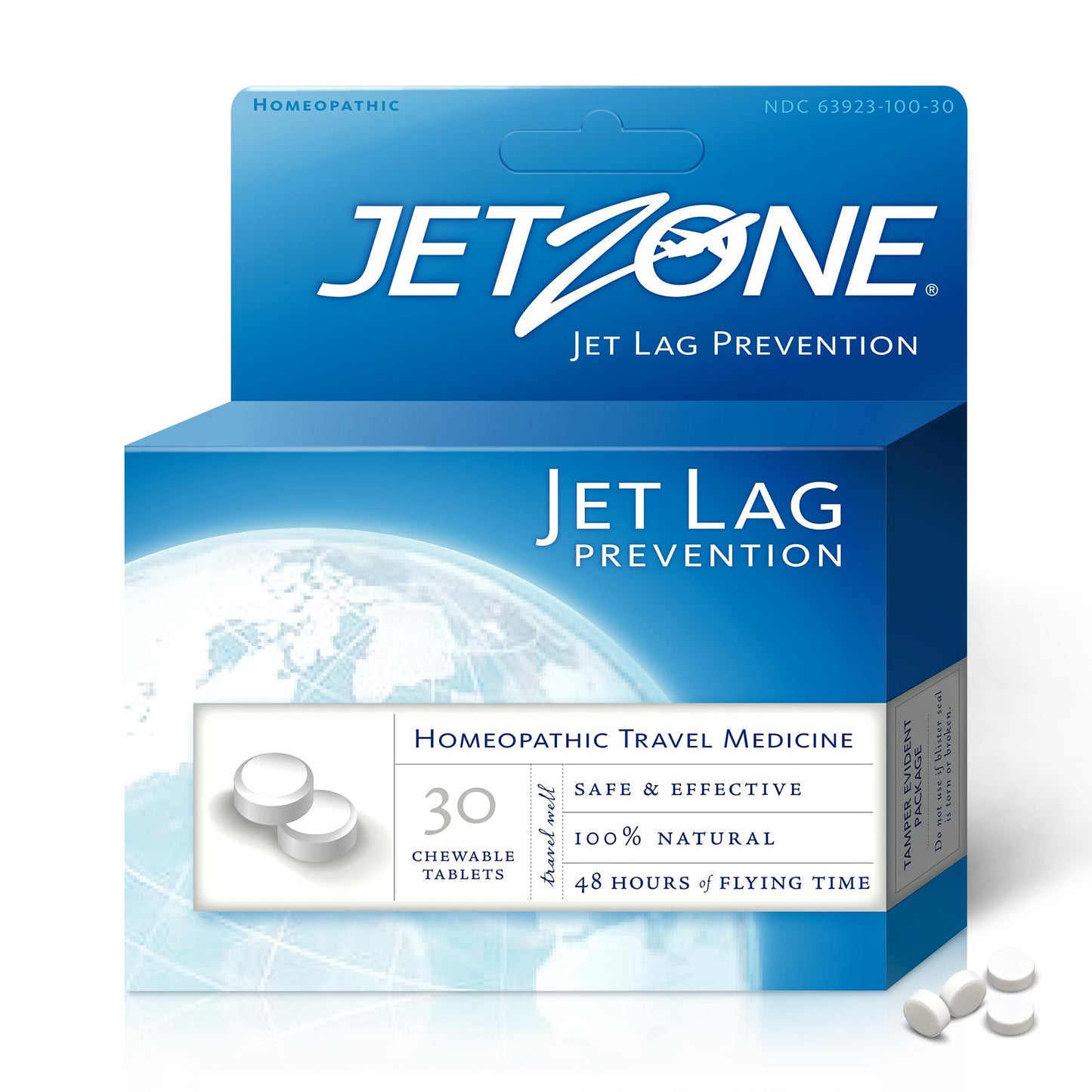 JetZone Jet Lag Remedy - Homeopathic Travel Aid – Trusted for Over 15 Years - Immune Health – Circadian Rhythm - Fatigue – Exhaustion – Tired - Can't Sleep – Good for 48hrs Flying Time - 30 Chewables