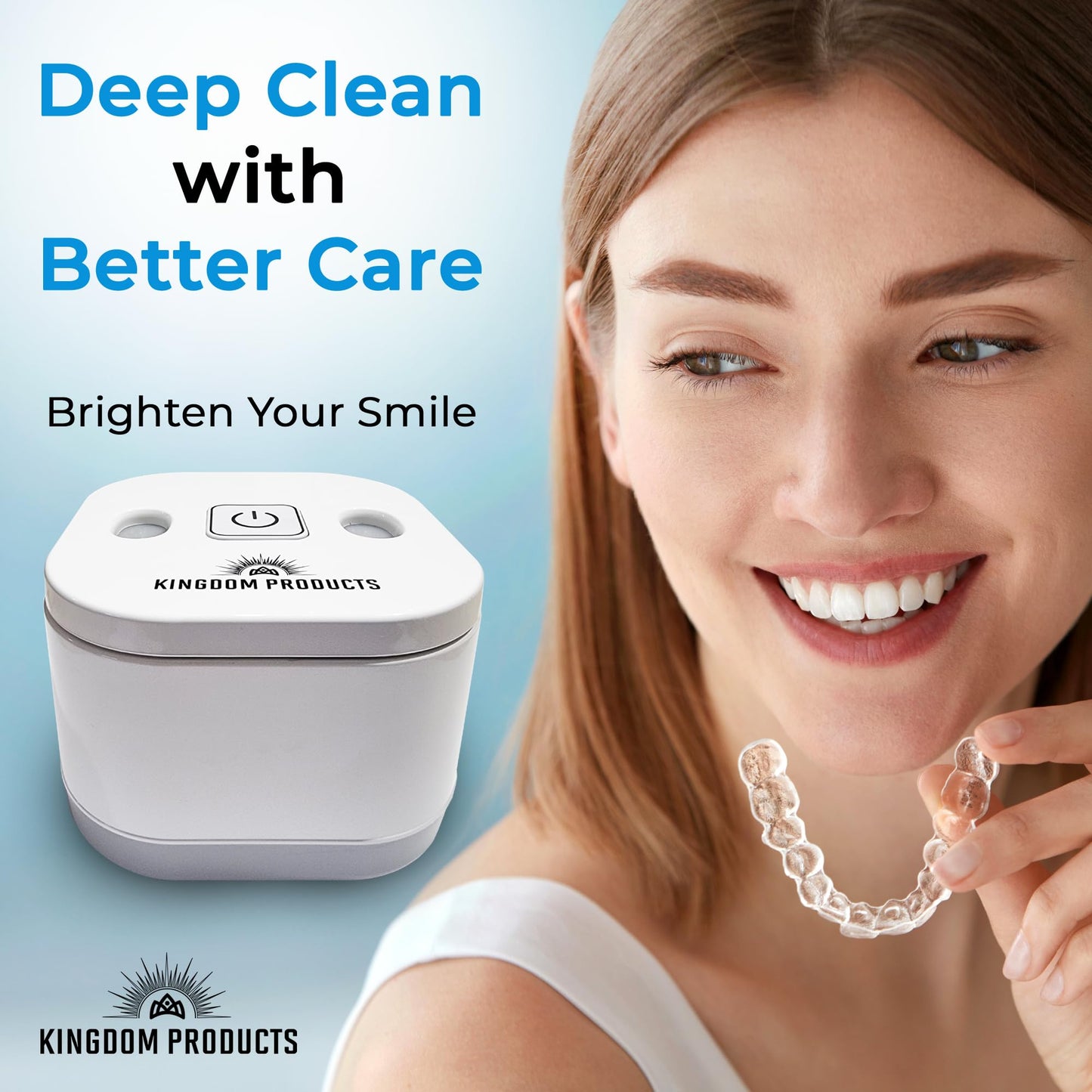 Innovative Ultrasonic Retainer Cleaner with 200ML Pod - 45kHz Dental Cleaner for Dentures, Night Guards & More