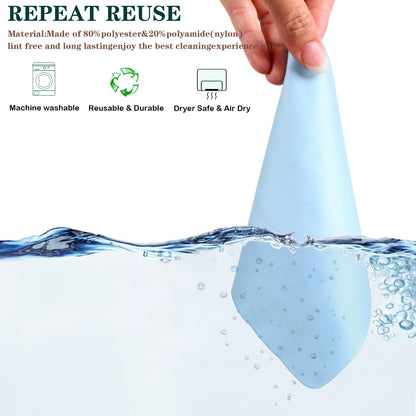 8 Pack Multicolor Microfiber Cleaning Cloths for Cameras, Lenses, Eyeglasses, Jewelry & Screens