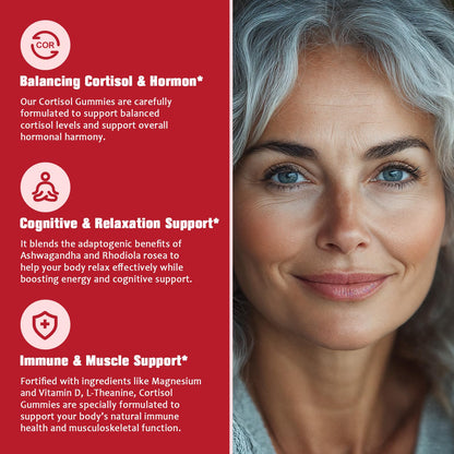 JIANKYTZ Cortisol Gummies for Women – Ashwagandha, Rhodiola, L-Theanine, Magnesium, Vitamin D3 | 60 Vegan Gummies