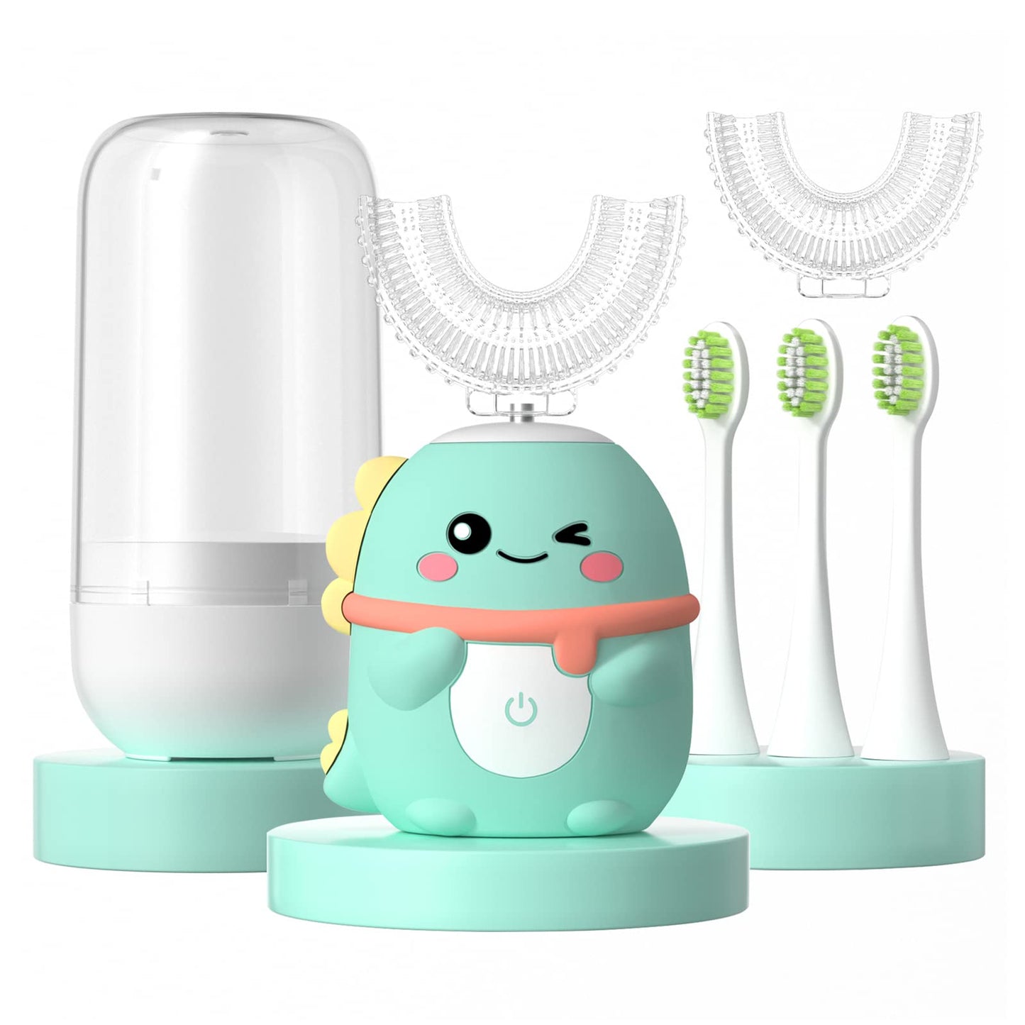 JIANLEJIA Kids U-Shaped Electric Toothbrush for Toddlers 2-12