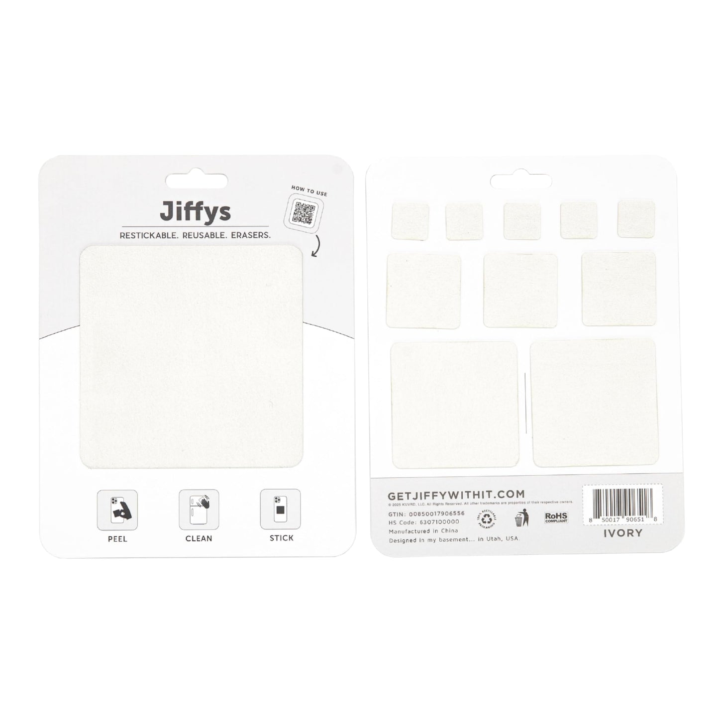 Jiffys Restickable Cleaning Pads – Reusable & Washable Multi-Surface Cleaner for Home & Kitchen, Ivory