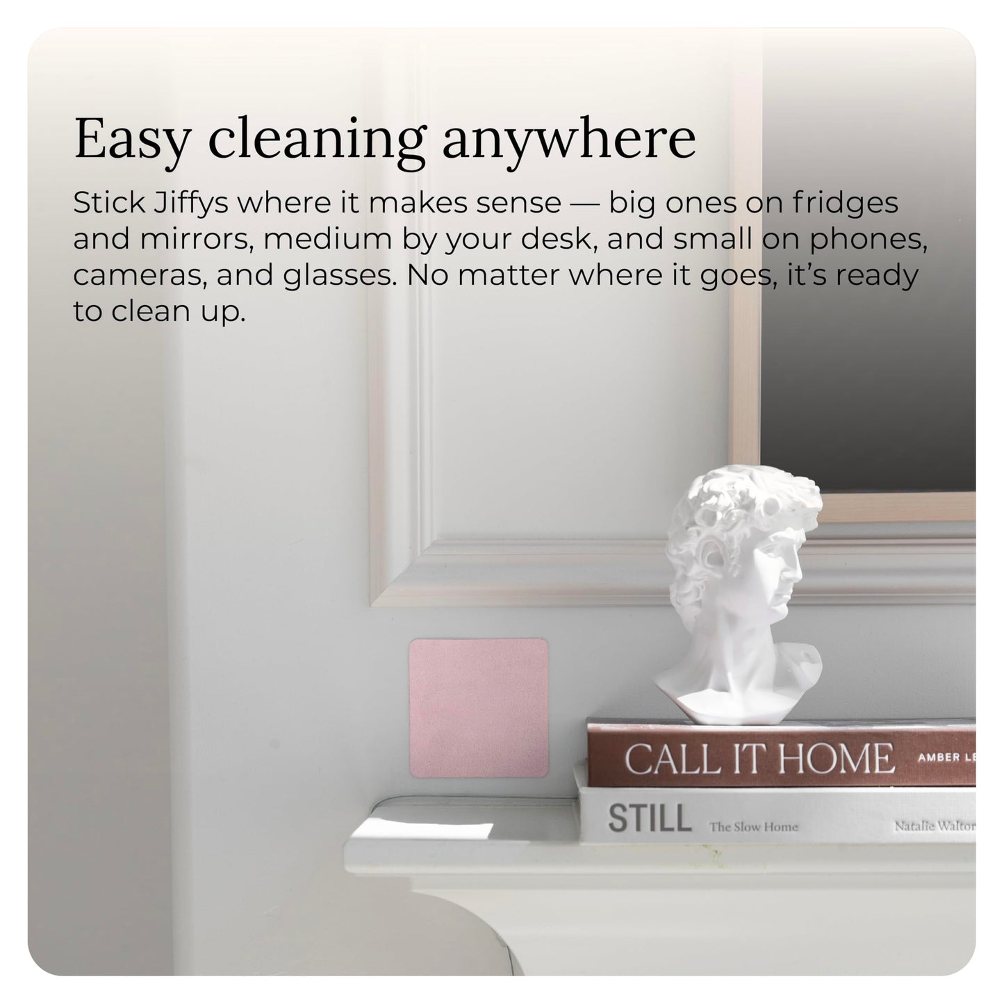 Jiffys Restickable Cleaning Pads – Reusable & Washable Multi-Surface Cleaner for Home & Kitchen, Ivory