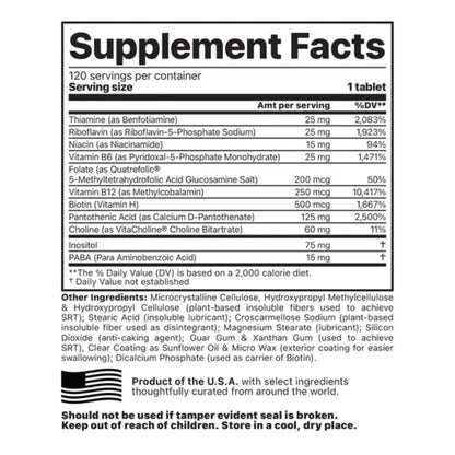 Jigsaw Health Activated B w/SRT | Supports Nervous System & Energy | 120 Tablets BritishVita | Premium UK Vitamins & Wellness Supplements