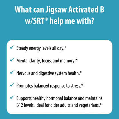 Jigsaw Health Activated B w/SRT | Supports Nervous System & Energy | 120 Tablets BritishVita | Premium UK Vitamins & Wellness Supplements