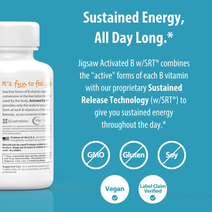 Jigsaw Health Activated B w/SRT | Supports Nervous System & Energy | 120 Tablets BritishVita | Premium UK Vitamins & Wellness Supplements