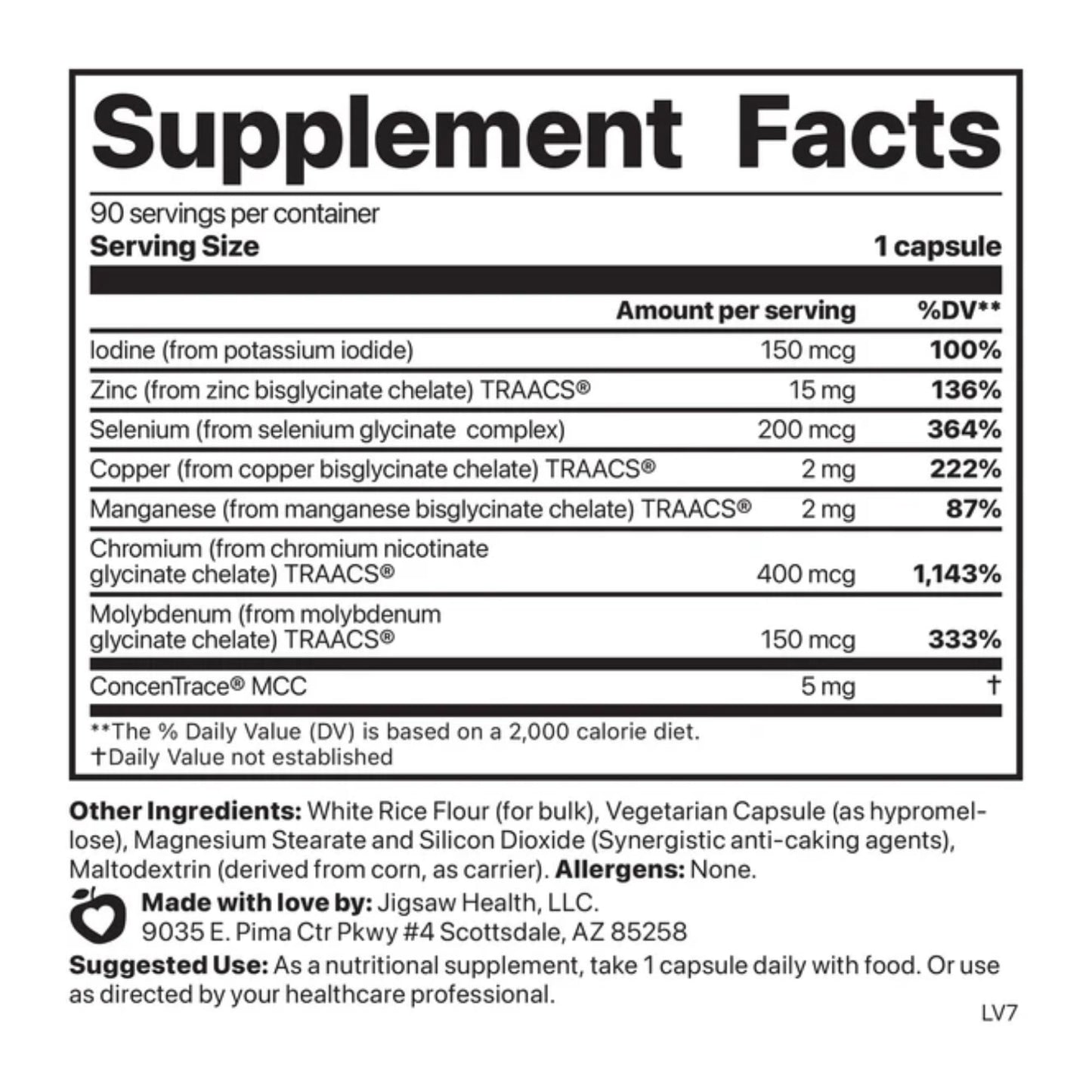 Jigsaw Health Multi-Mineral Essential Blend – 90 Capsules | 90 Servings