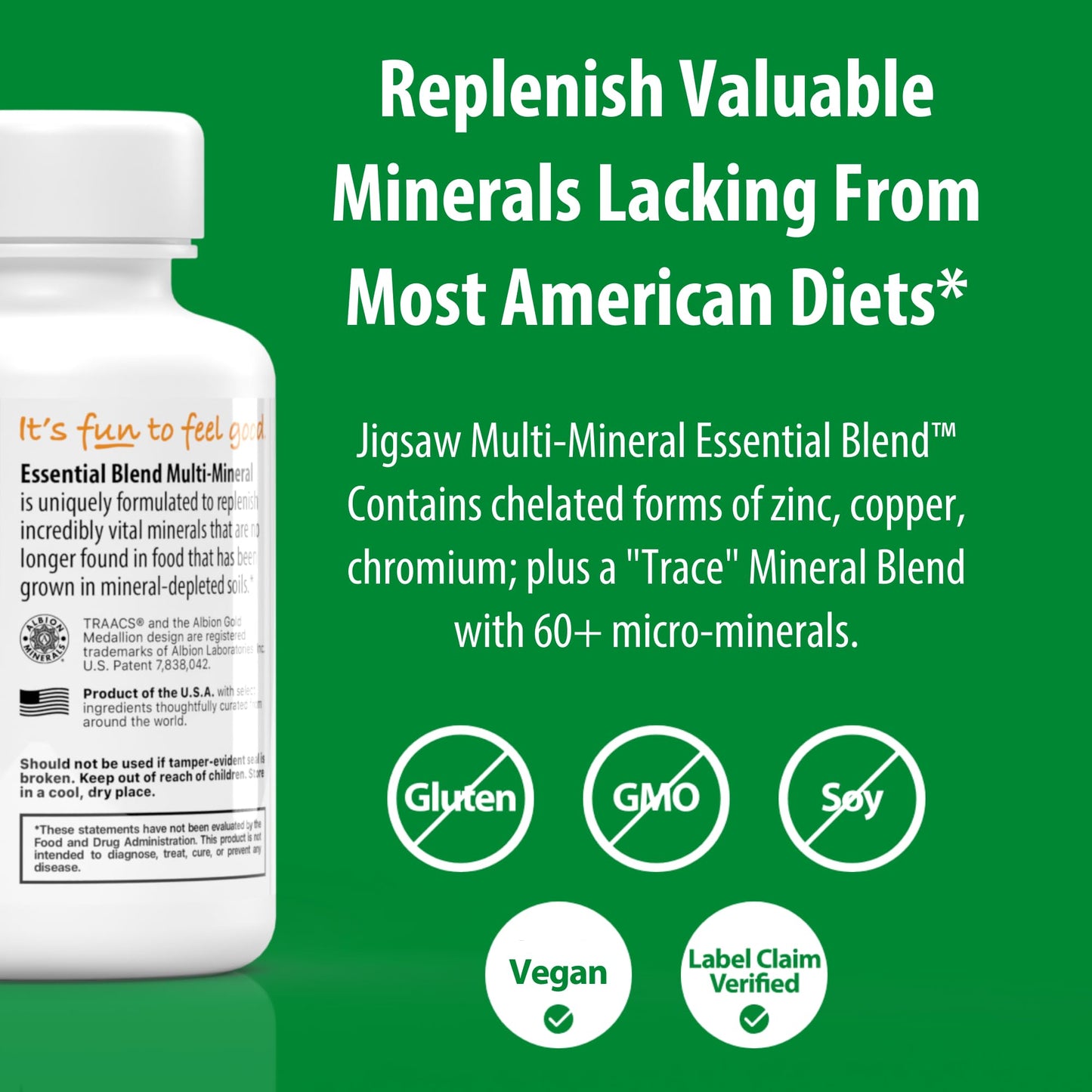 Jigsaw Health Multi-Mineral Essential Blend – 90 Capsules | 90 Servings