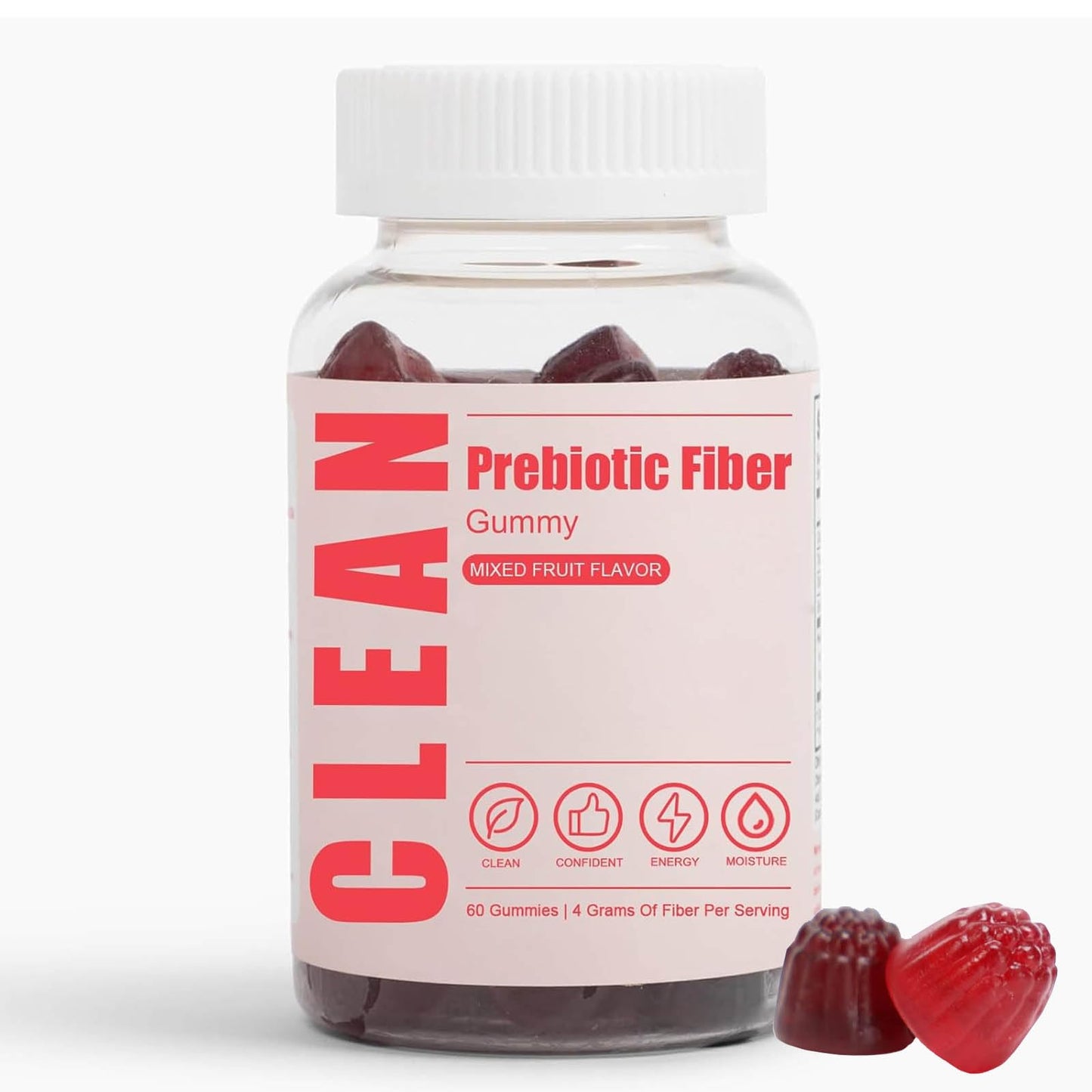 JINMAO Clean Fiber Gummies for Men – Prebiotic Fiber Gummy for Digestive Health | 60 Gummies
