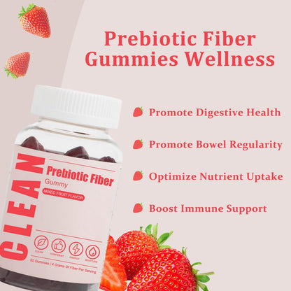 JINMAO Clean Fiber Gummies for Men – Prebiotic Fiber Gummy for Digestive Health | 60 Gummies