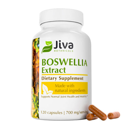Jiva Botanicals Boswellia Extract Capsules 700mg per Serving – Joint Health Support with Black Pepper (BioPerine) – 120 Vegan Capsules