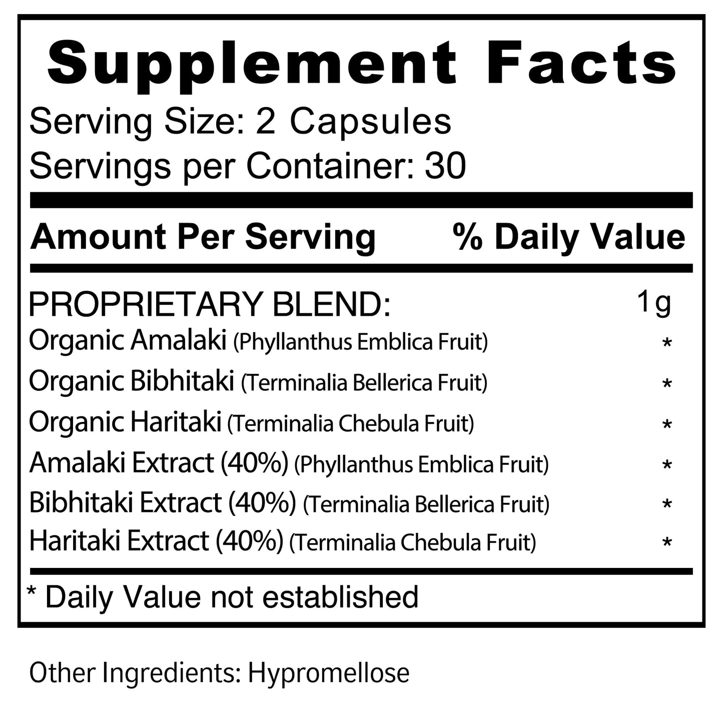Jiva Botanicals Triphala Supplement – Digestive Health & Immune Support | 60 Capsules
