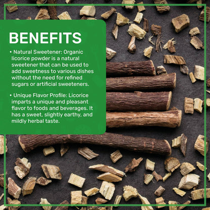 Jiva Organics Licorice Root Powder 14 oz Bulk Bag – Glycyrrhiza glabra, Non-GMO, Organic