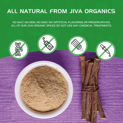 Jiva Organics Licorice Root Powder 14 oz Bulk Bag – Glycyrrhiza glabra, Non-GMO, Organic