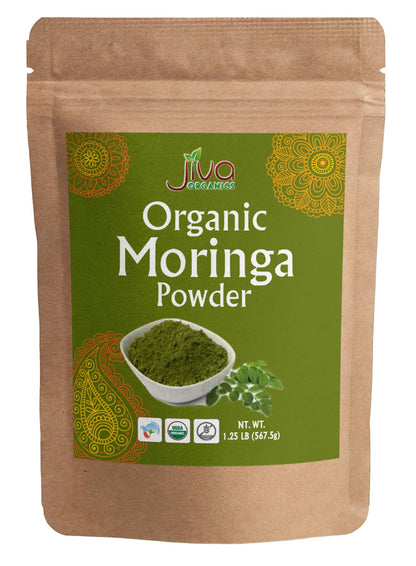 Jiva Organics Moringa Powder 1.25LB - USDA Organic Moringa Leaf Powder | Vegan