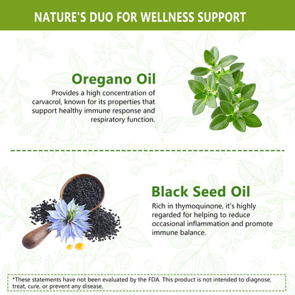 JJBONG Oil of Oregano with Black Seed Oil – 6000 mg, 300 Softgels, Immune Support