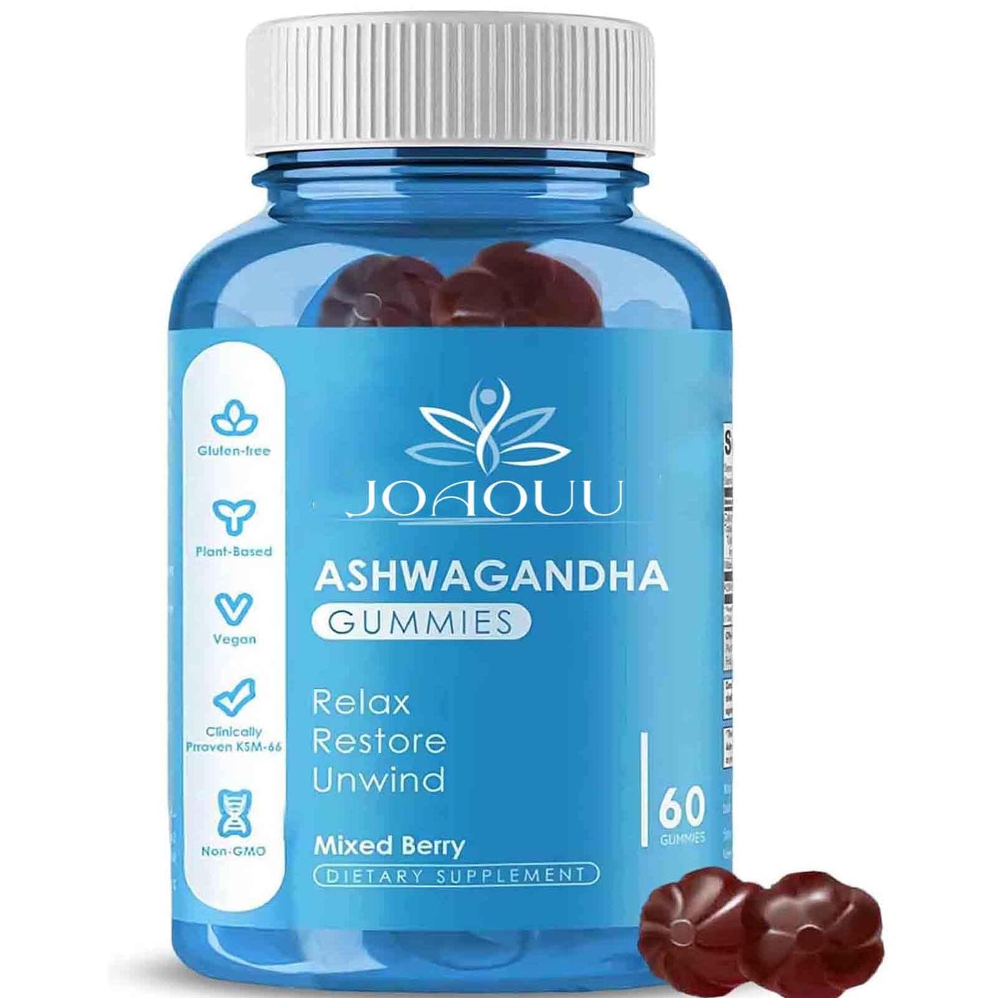 Joaouu Ashwagandha Gummies KSM-66 (60 Count) – Mixed Berry & Vegan