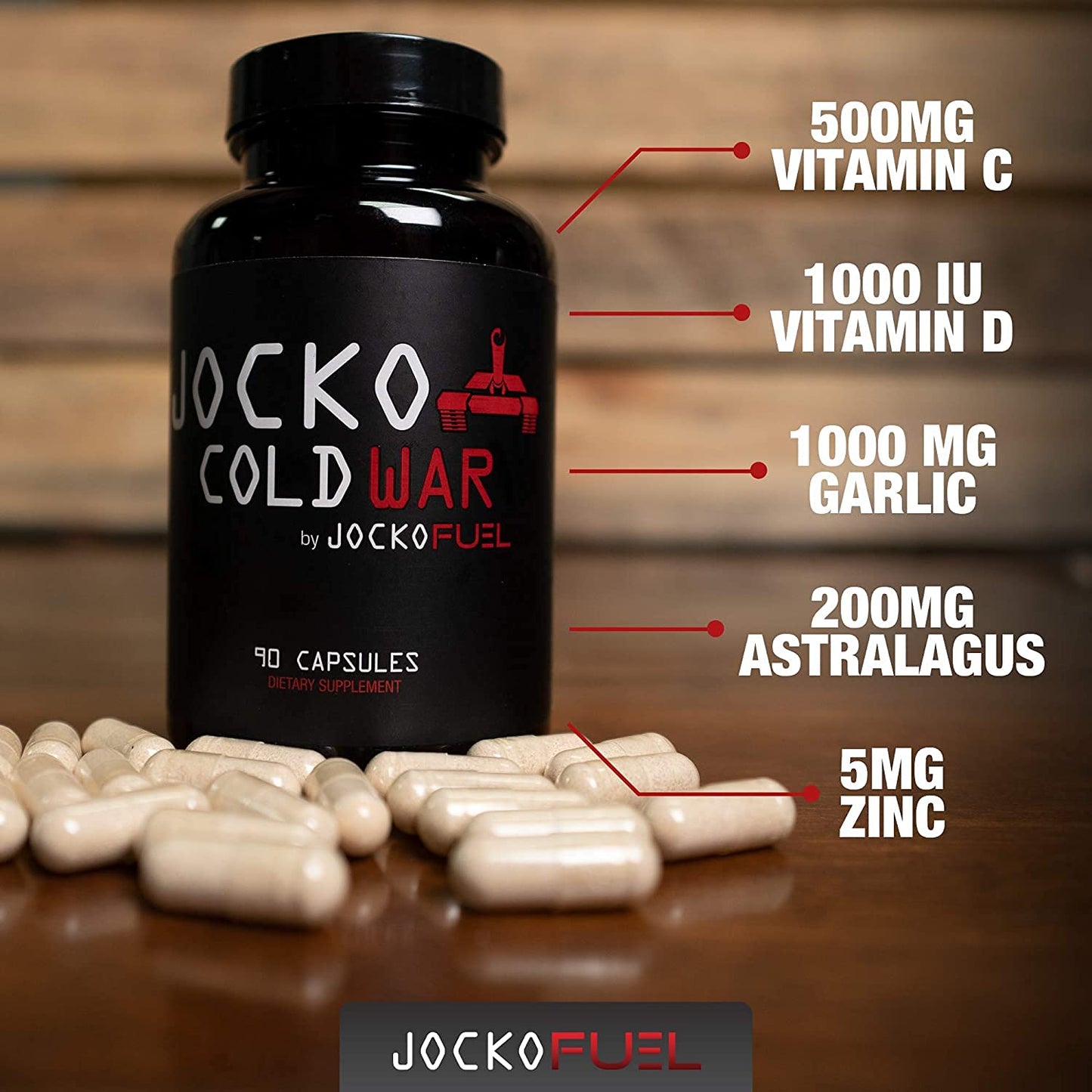 Jocko Fuel Immune Support Supplement – Elderberry, Zinc & Vitamin C | 90 Capsules