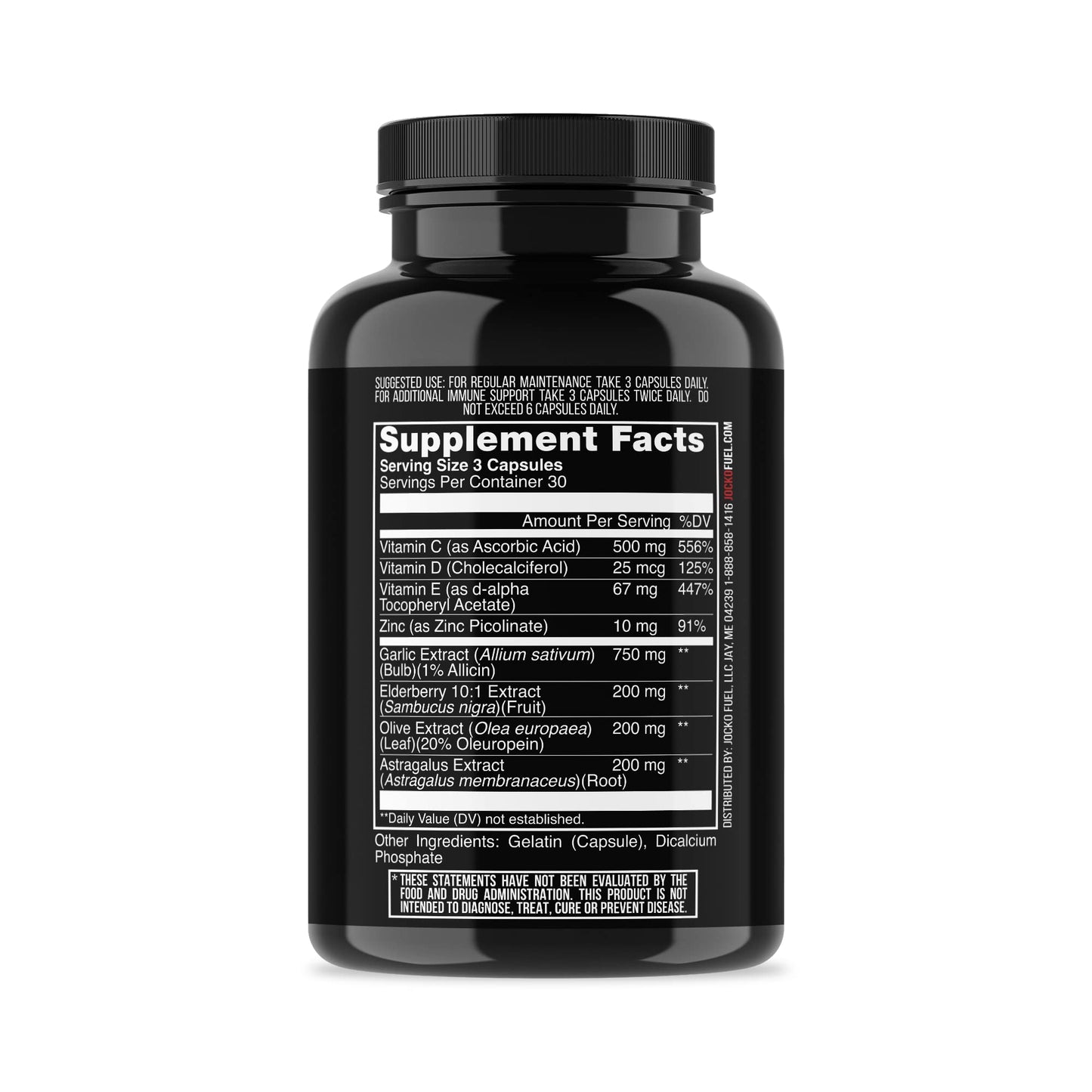 Jocko Fuel Immune Support – Elderberry, Zinc & Vitamin C (90 Capsules)