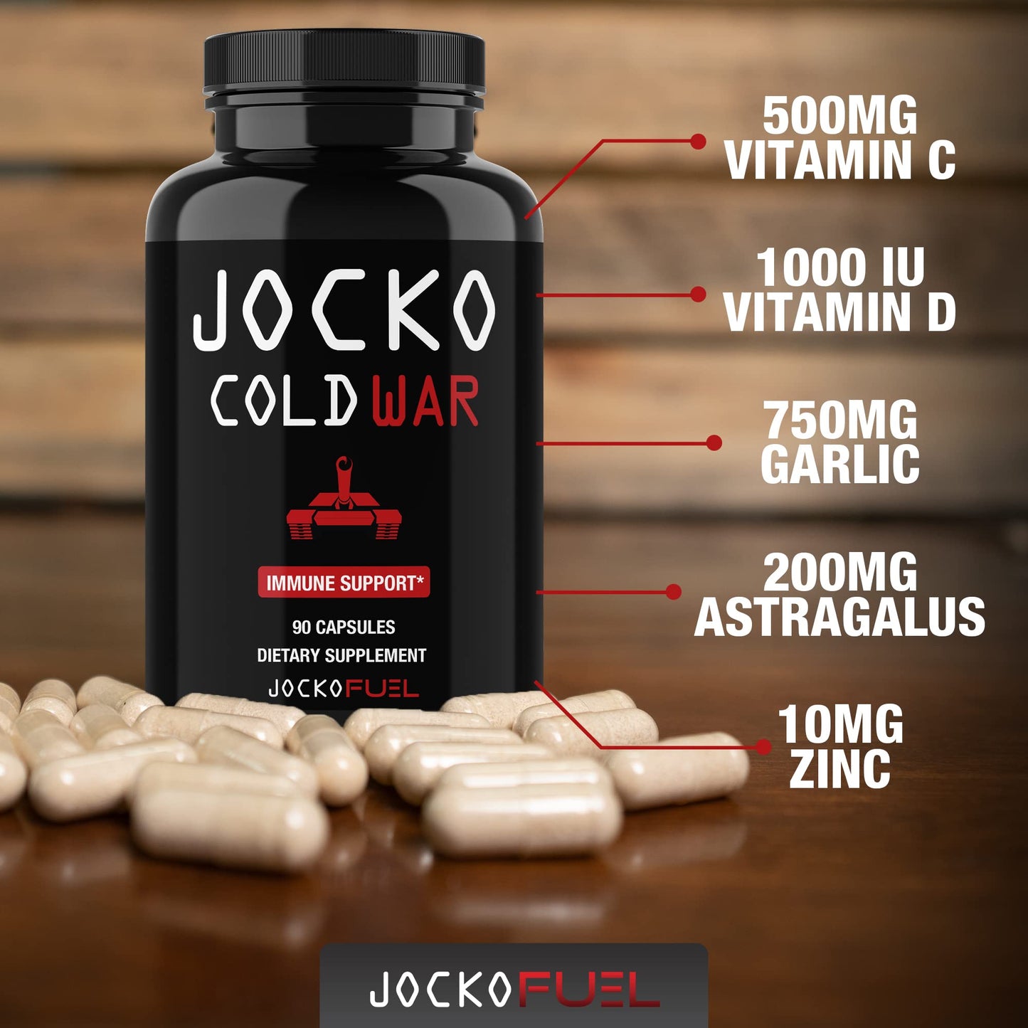 Jocko Fuel Immune Support – Elderberry, Zinc & Vitamin C (90 Capsules)