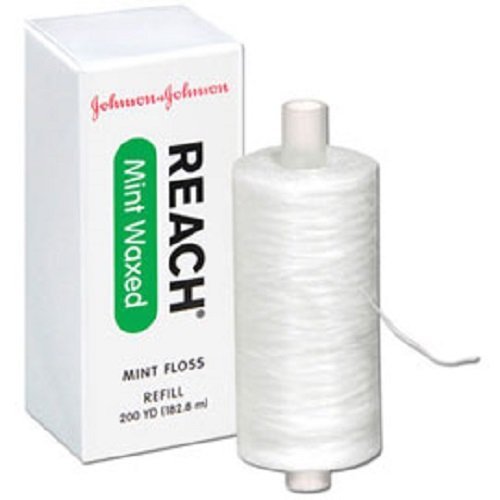 Johnson & Johnson 2733 Reach Mint Floss – Waxed Refill Spool, 200 yd