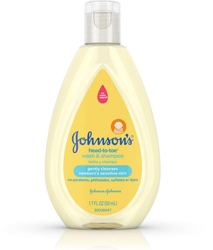 Johnson's Baby Head-To-Toe Wash & Shampoo - 3 Pack, 1.7 oz Each